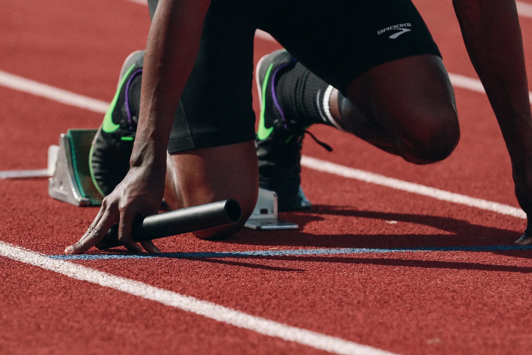 Sprinter on a running track